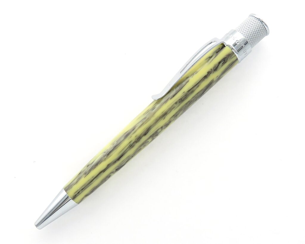 Retro51 Tornado PROOF - Ivory Acrylic with Black Stripes with Chrome Trim Ballpoint Pen