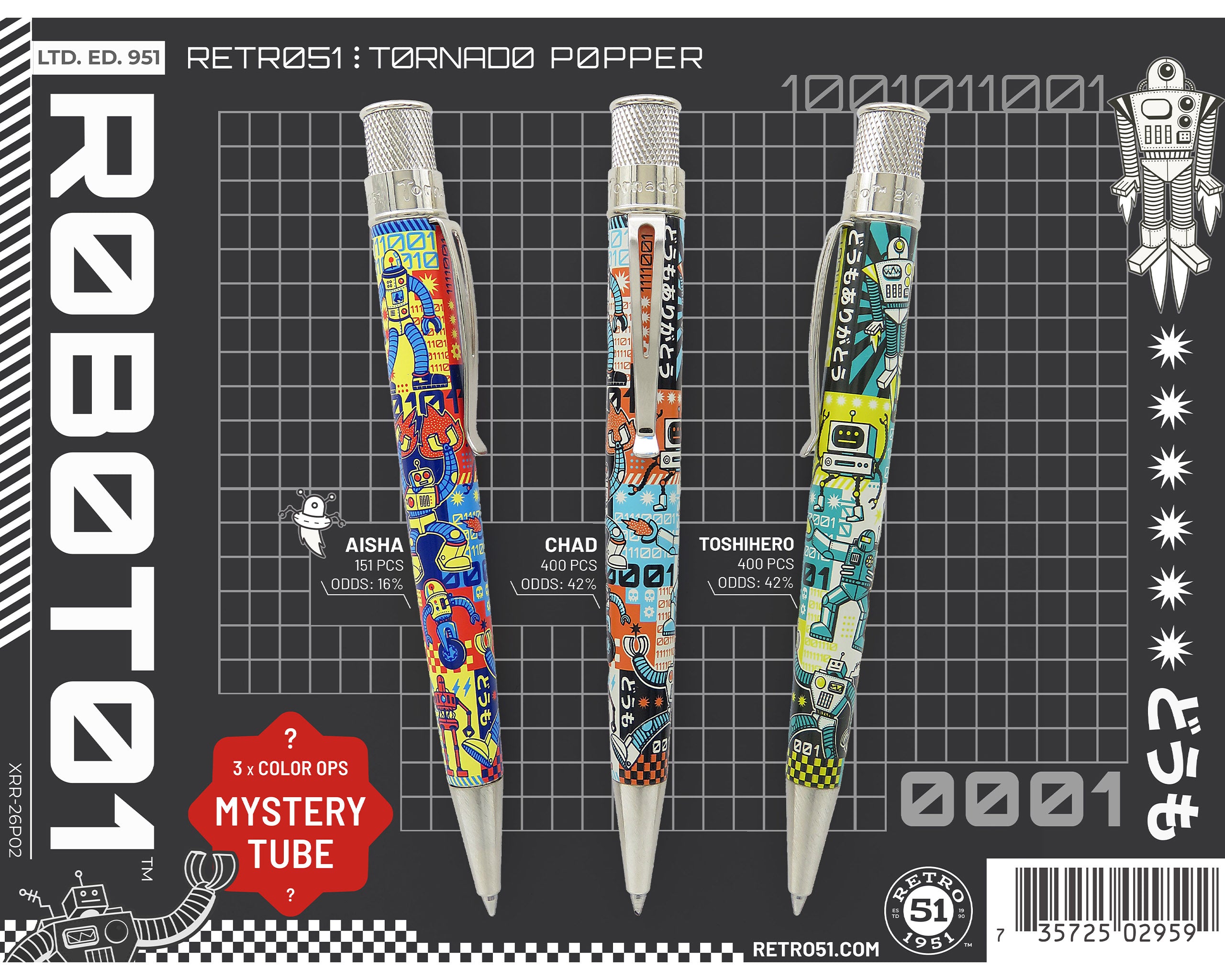Tornado Popper™ - R0B0T01 Rollerball Pen - Image 2