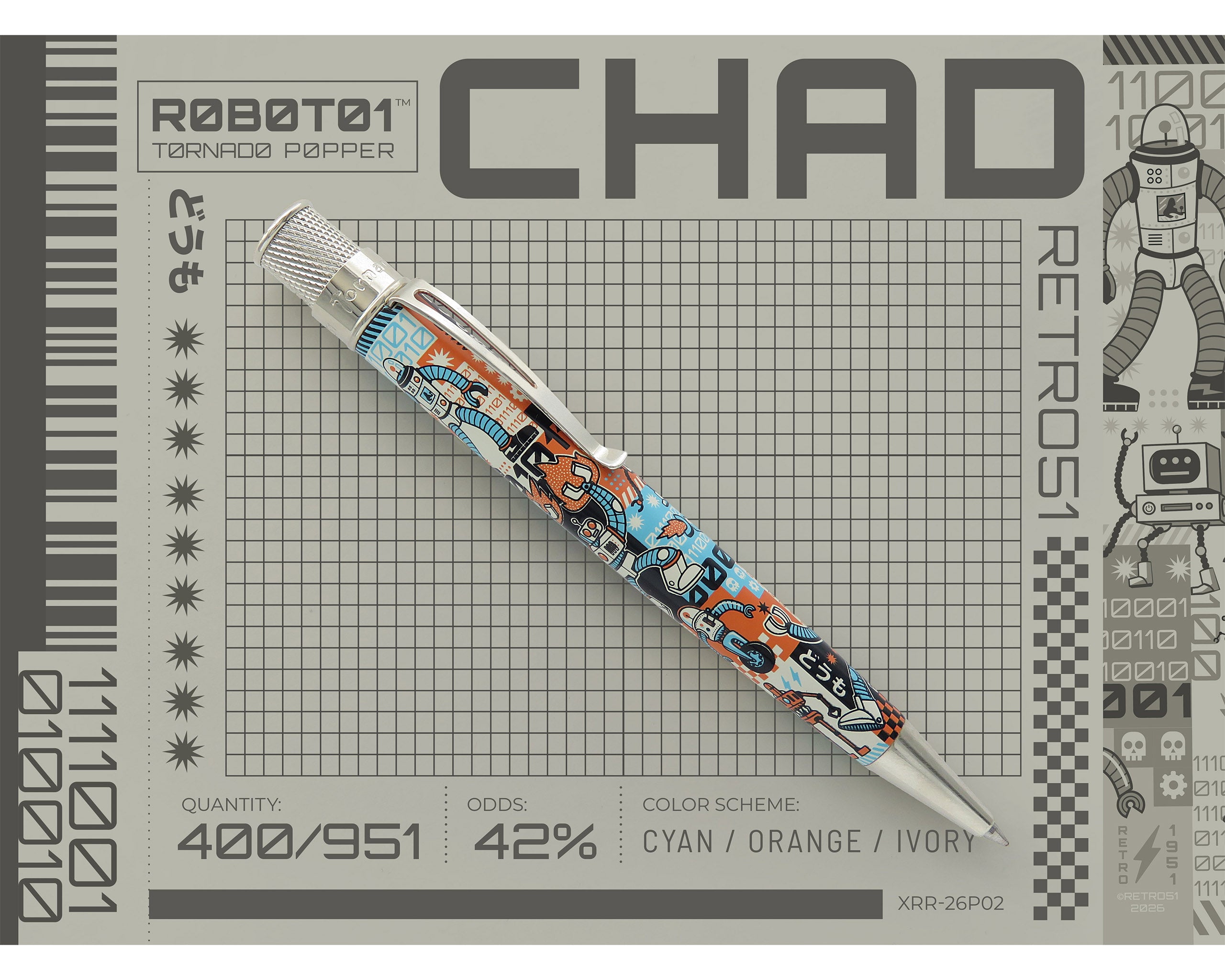 Tornado Popper™ - R0B0T01 Rollerball Pen - Image 4