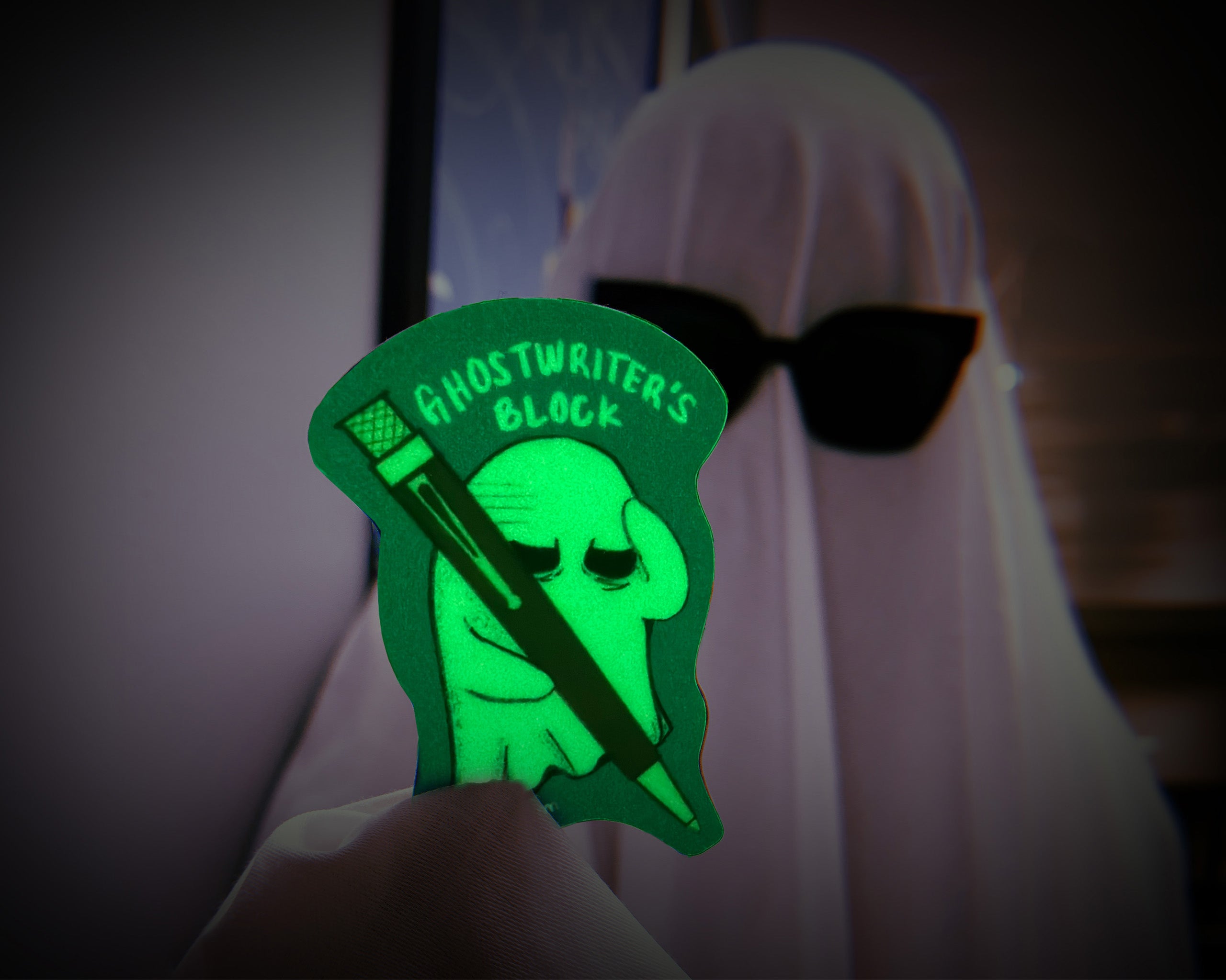 'Ghostwriter's Block' Glow-in-the-Dark Sticker - Image 4